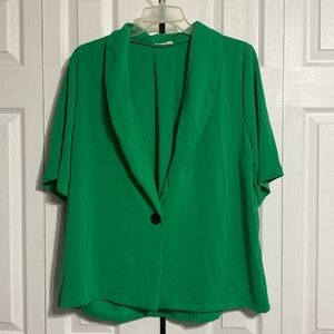 Pretty Blumin Apparel bright green lightweight jacket blazer size 1XL